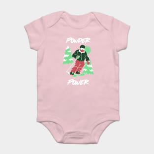 Skiing Powder Power Baby Bodysuit